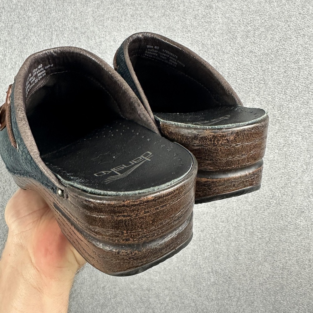 Dansko Shoes Womens Size 9.5 Blue Leather Tassel Clog Mule Slip On 178555378 - Picture 5 of 13
